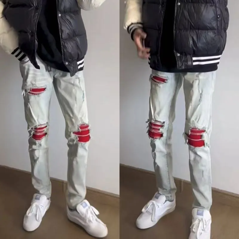 P156 Style No. Cc846 AMIRI MX1 high street jeans slim trousers FOG high street men's trend AMIRI In recent years, high street has become an increasingly common word in men's clothing. High street style has also become an important direction for everyone's matching. High street related items basically cannot avoid oversize. Color: Picture color Code number: m-2xl