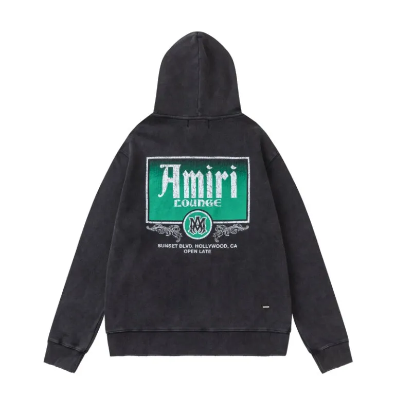 P330 7191#AMIRI classic distressed hole style, made of 480g fabric, color: black, size: S M L XL