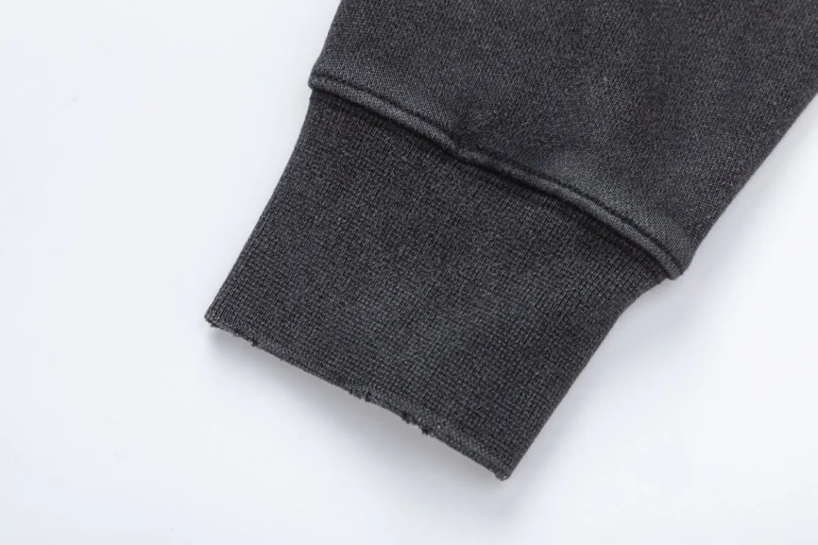 P330 7191#AMIRI classic distressed hole style, made of 480g fabric, color: black, size: S M L XL