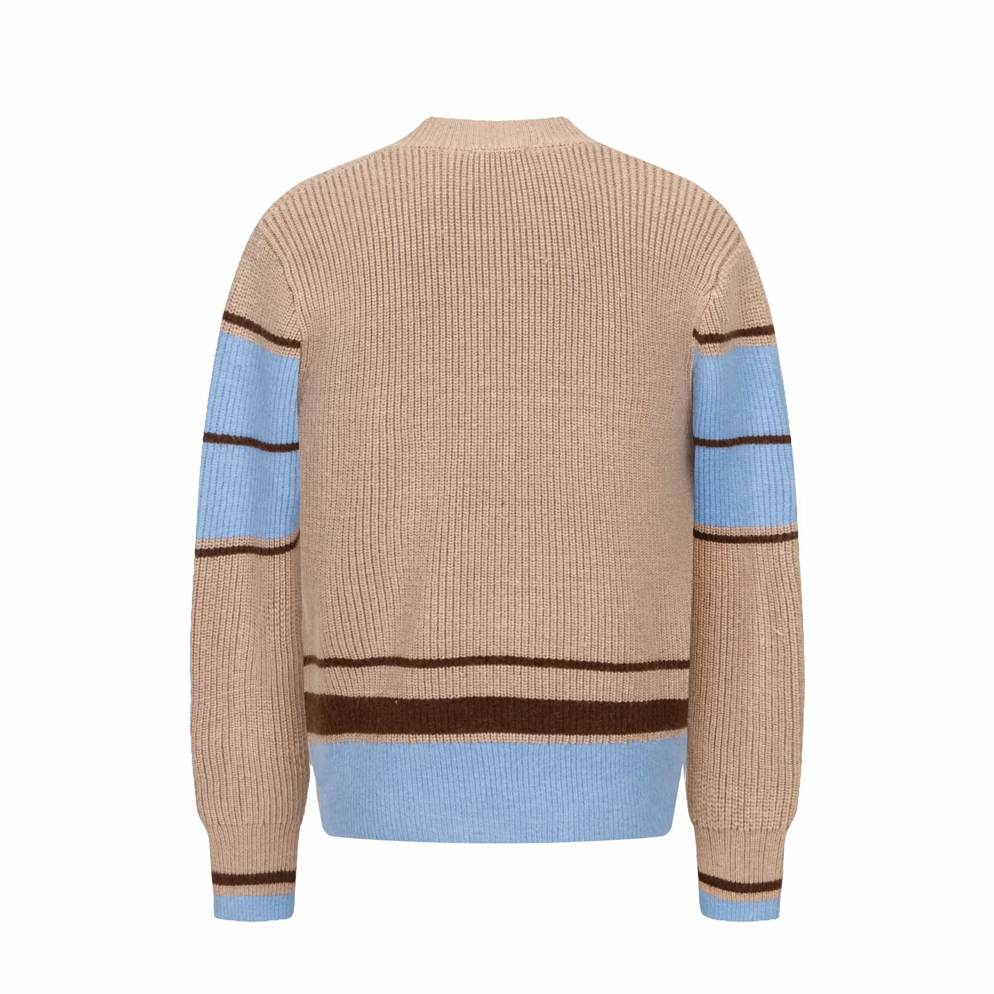 🅿️560 [Exclusive supply] Ami love towel embroidered contrasting color V-neck sweater (camel). The original version was purchased for 2,595 and developed. The fabric is made of alpaca wool to maintain a stable shape. The stitching is even and firm, and the details are meticulously handled, reflecting the brand's strict control over quality. The overall design is simple and elegant, suitable for various occasions. Whether it is business or leisure, it can show an elegant and decent style. The overall wiring is straight and delicate, the fabric is comfortable and soft, and the color is consistent without color difference. It can be matched with the same style to create a fashionable look, and can be used in various occasions. Customized accessories, complete with three standards, the same style for men and women. Size:S-M-L-XL