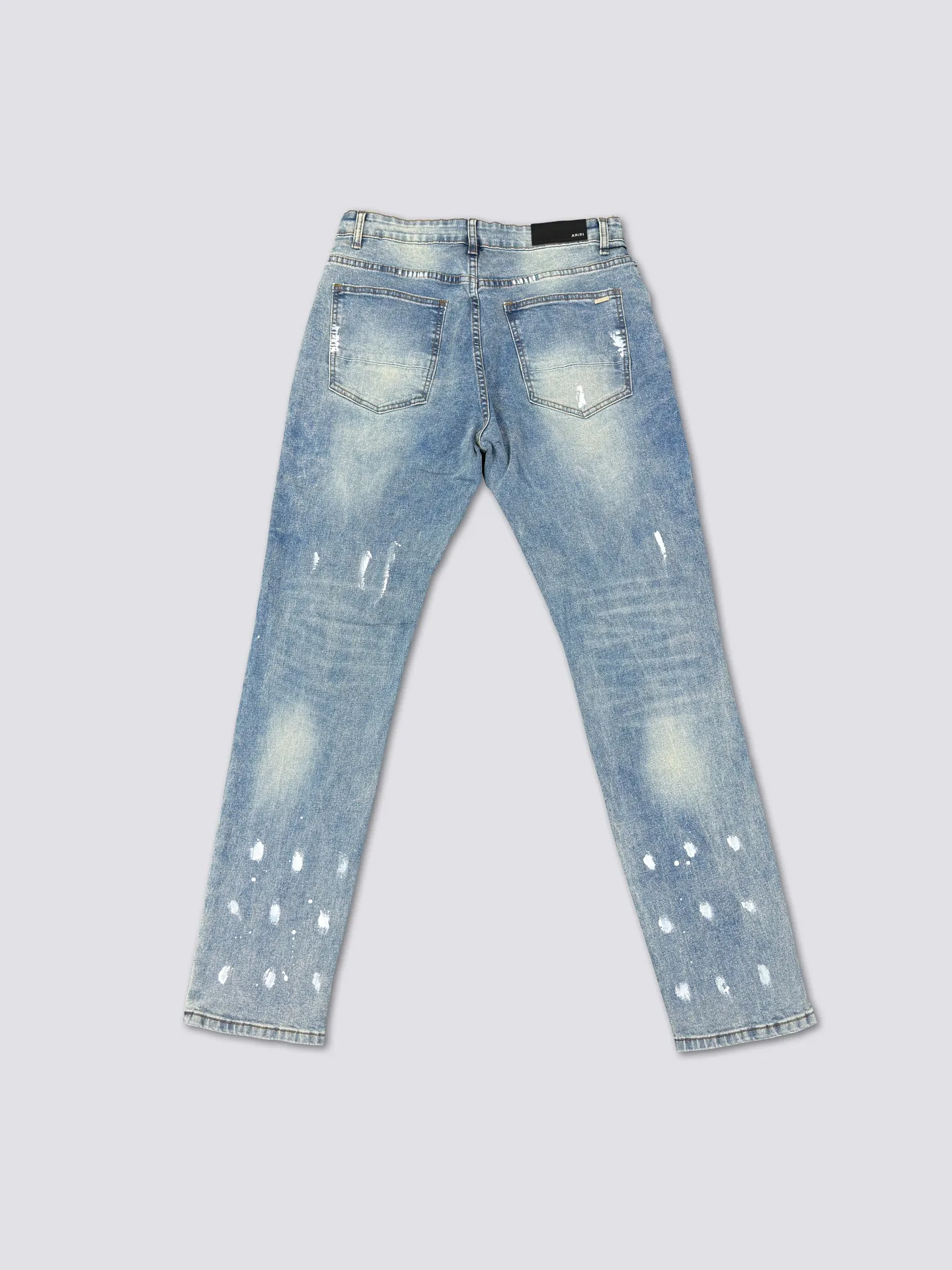AMIRI's new jeans washed ripped silver diamond denim trousers are the same for men and women Color: Blue Size: S-XL (28-34)
