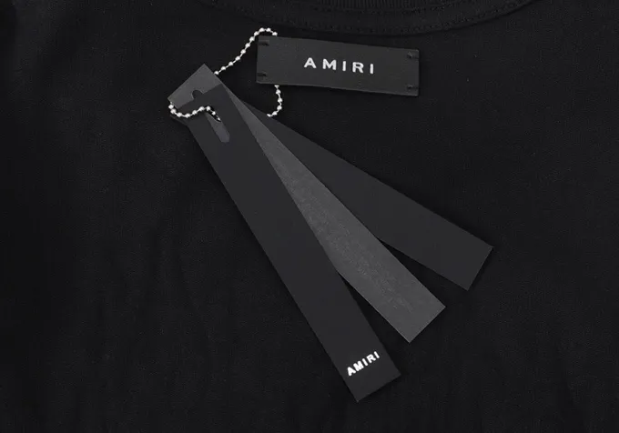 Style number: 685 P120 Fabric: 260g double yarn AMIRI 2025 spring and summer new logo round neck T-shirt high street same style for men and women loose classic letter short sleeves Color: White Black Size: S M L XL
