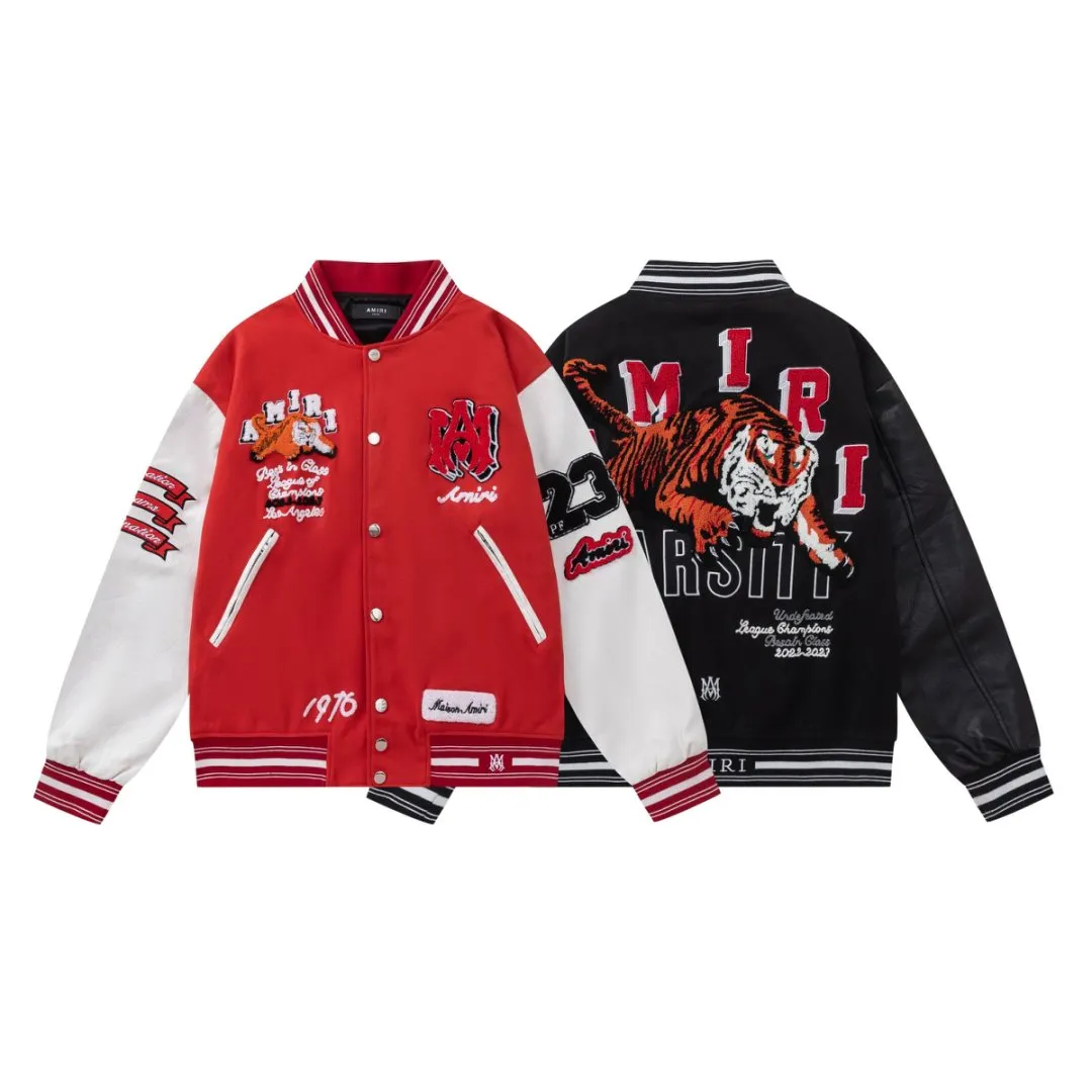 7095#P496AMIRI classic tiger embroidery LOGO. Color: black, red. Size: S M L XL