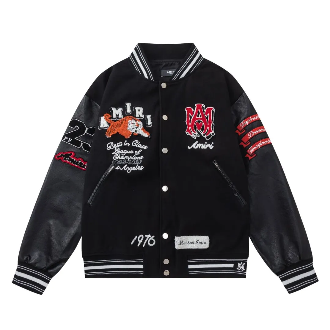 7095#P496AMIRI classic tiger embroidery LOGO. Color: black, red. Size: S M L XL