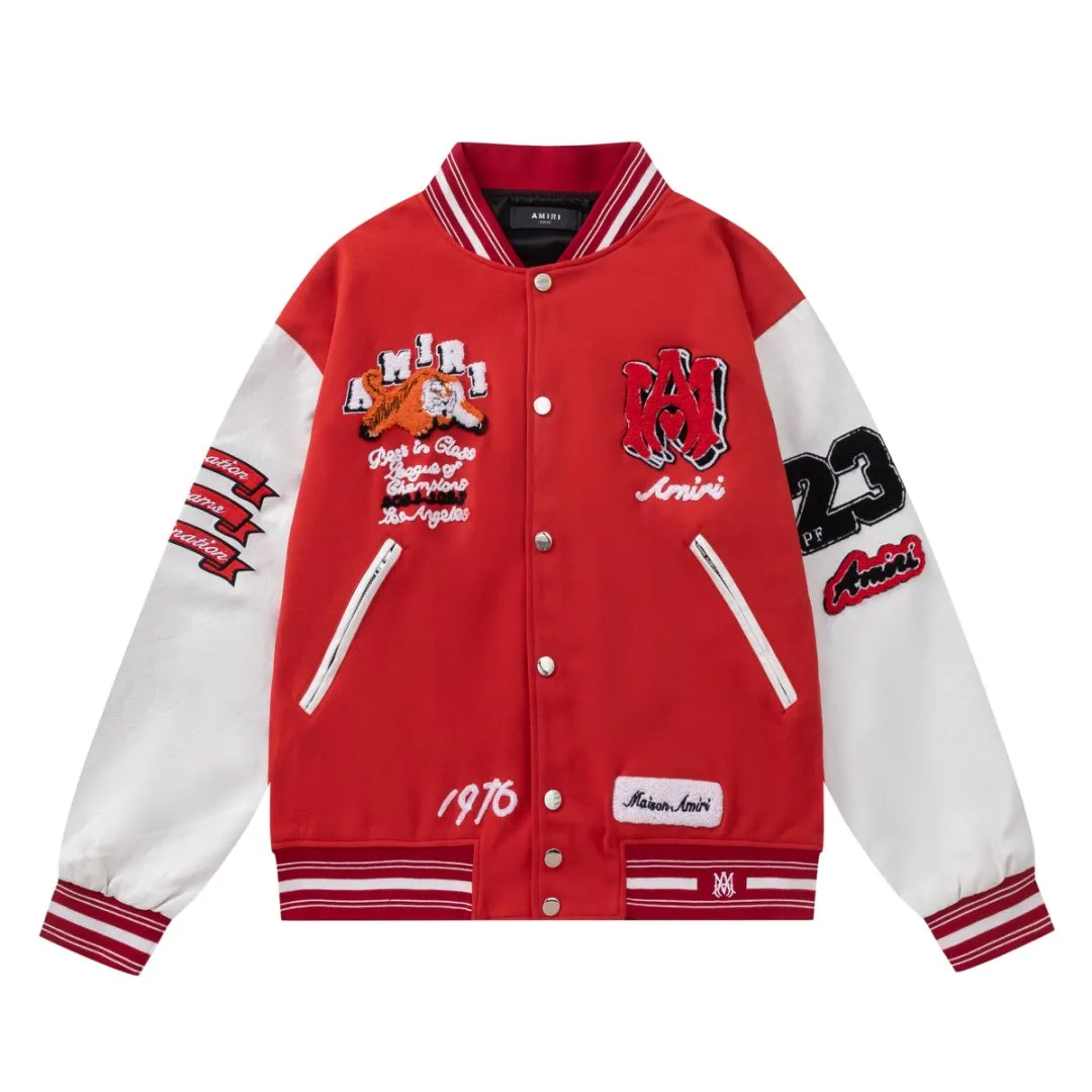 7095#P496AMIRI classic tiger embroidery LOGO. Color: black, red. Size: S M L XL