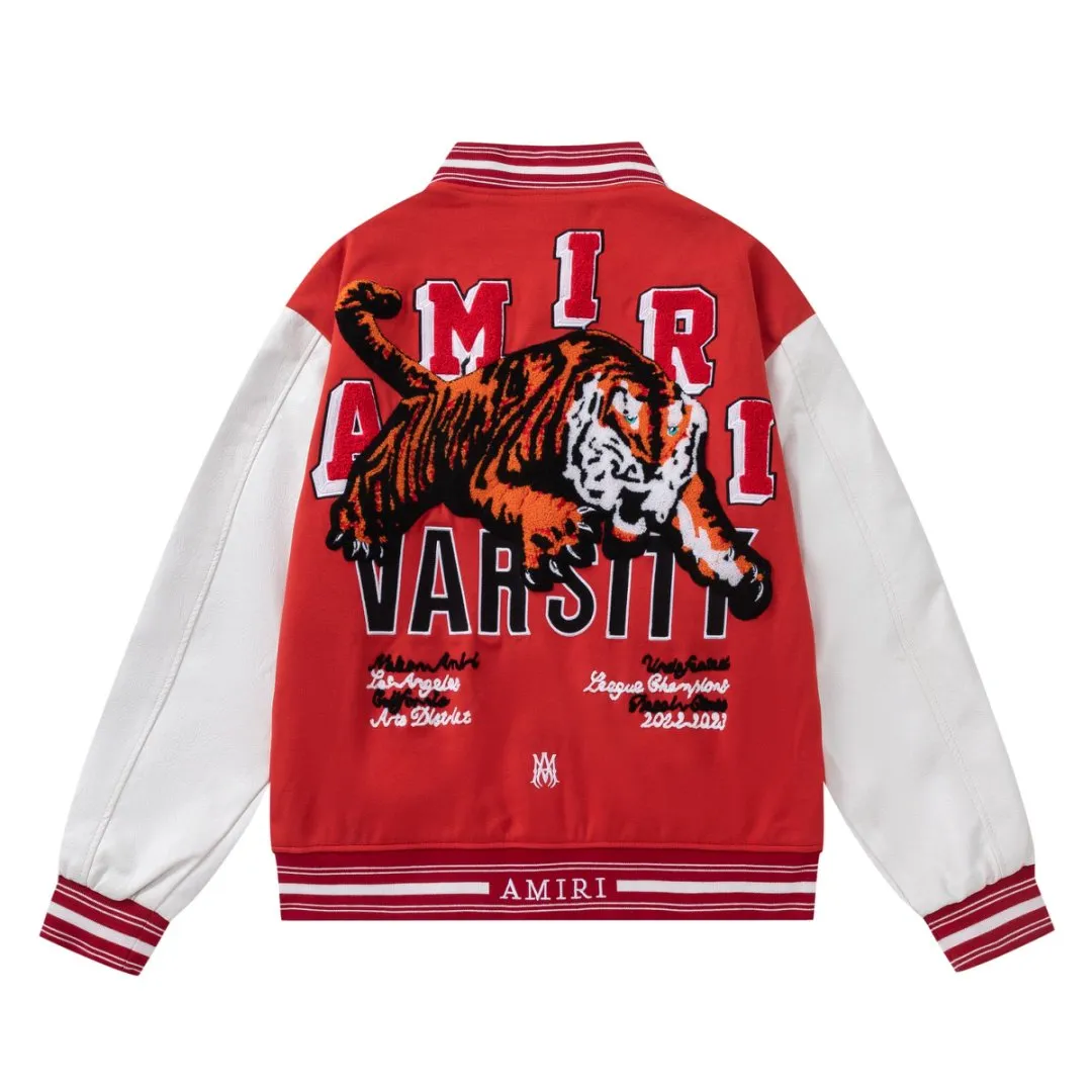 7095#P496AMIRI classic tiger embroidery LOGO. Color: black, red. Size: S M L XL