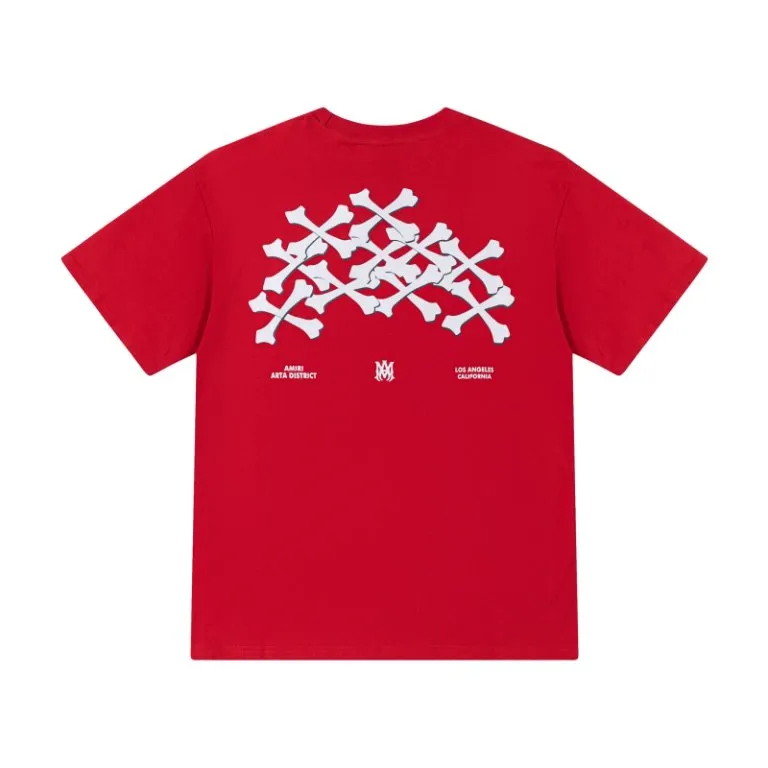 P140 8059-01#AMIRI classic bone print logo, color: red, size; S M L XL