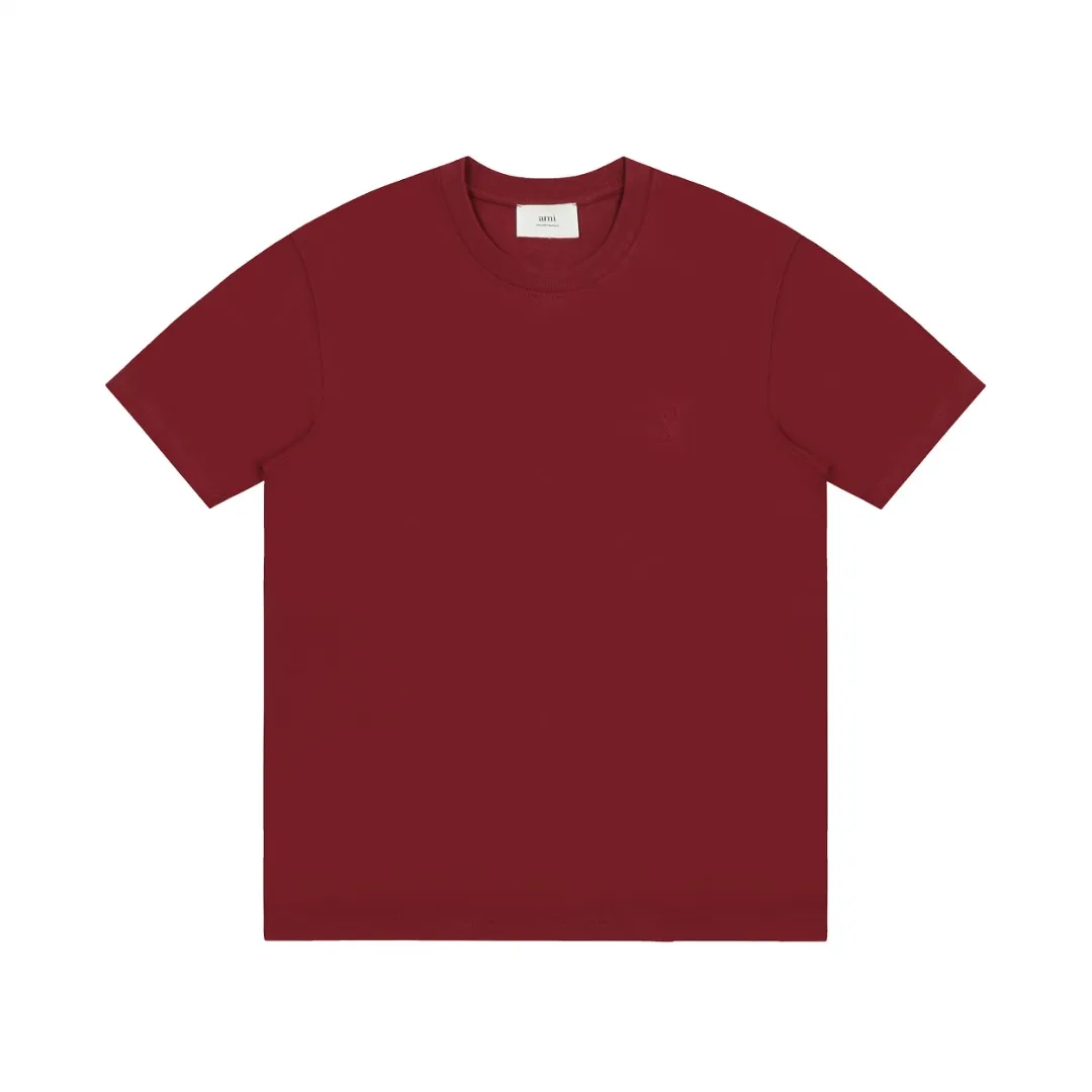 Ami Amy 2024ss autumn classic small embroidered love short sleeves ✅240G Xinjiang long-staple cotton top double yarn, shrinkage rate controlled at 2%, export-grade solid color quality, truly not easy to deform, shrink, and not fade ✅Maximum size can be worn 230 pounds, no pressure to export to Europe and the United States, size S-XL Color: 7 colors, white, black, gray, sky blue, navy, sapphire blue, dark green, coffee, brown, apricot Egg yolk, wine red, meat powder, taro purple