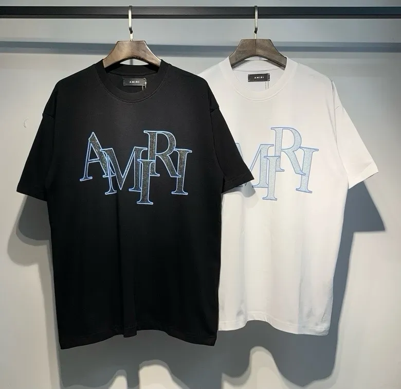 707 model P126 AMIRI real shot, hot flash silver particles, black, white, hanging shot S. M. L. XL