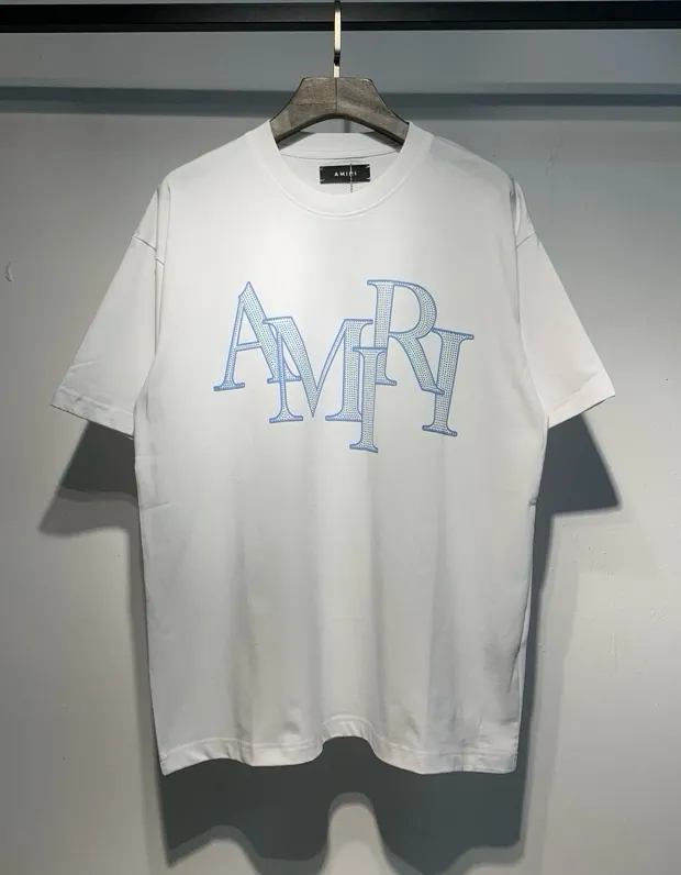 707 model P126 AMIRI real shot, hot flash silver particles, black, white, hanging shot S. M. L. XL
