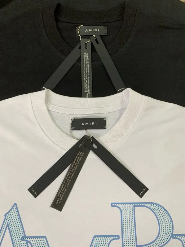 707 model P126 AMIRI real shot, hot flash silver particles, black, white, hanging shot S. M. L. XL