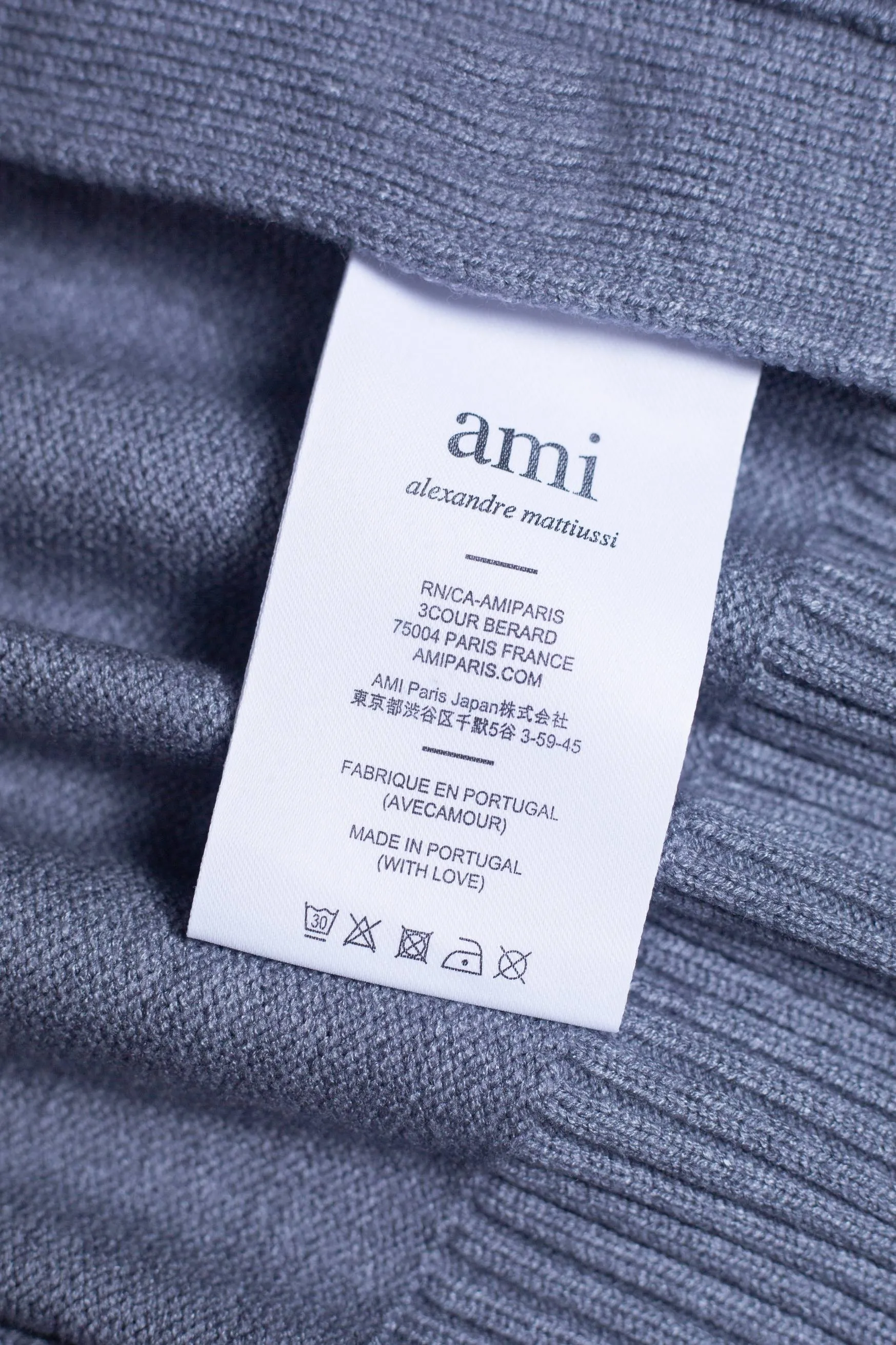 P186 Style No.: MQ802 AMI Classic Big Love Series Jacquard Cardigan Sweater Highest Version Supports Comparison Color: Dark Gray, Size: S-XL