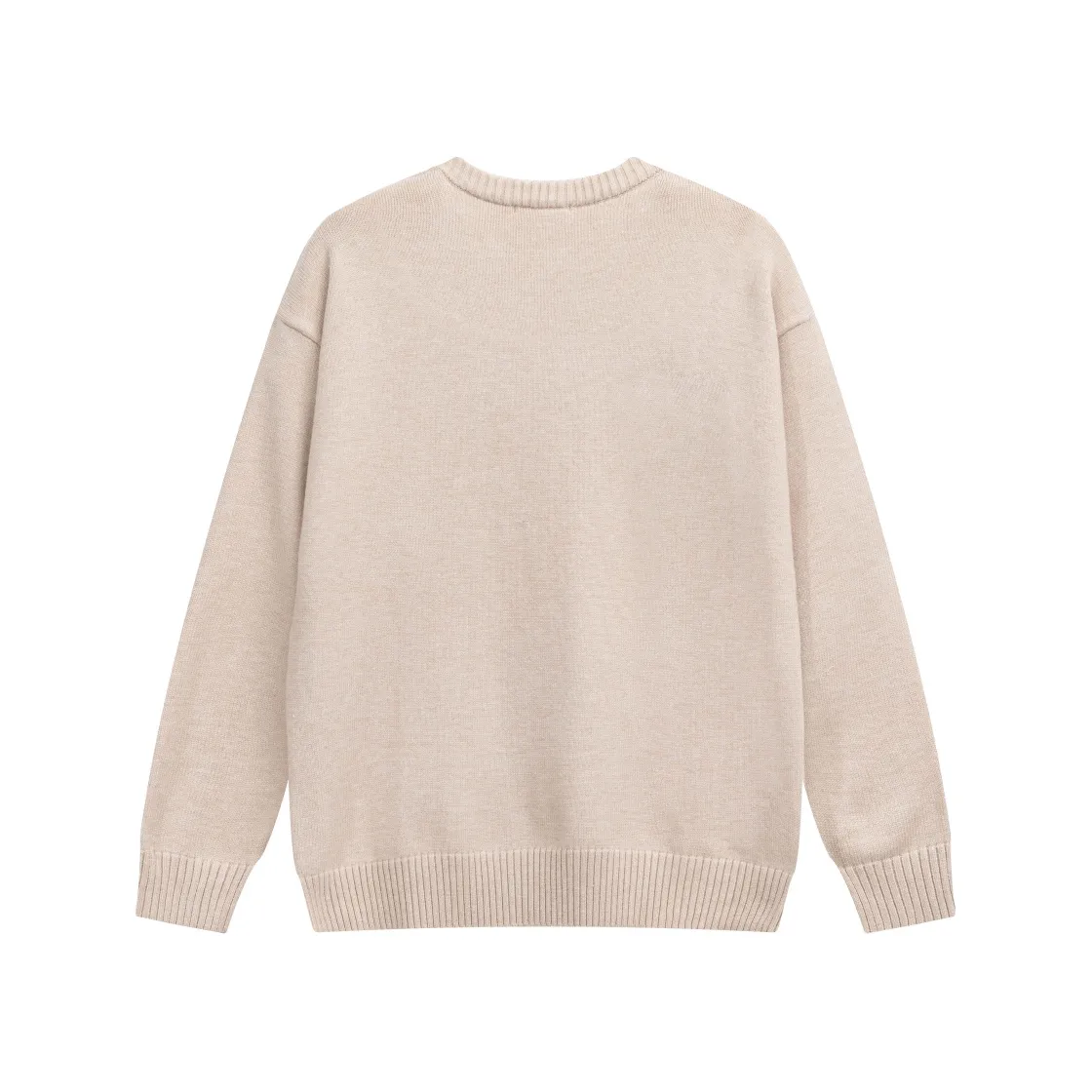 CYA55#2022 Spring and Autumn New Ami Small Love Embroidered Round Neck Wool Sweater, Same Style for Men and Women Color: Black Apricot White Size: S-XL