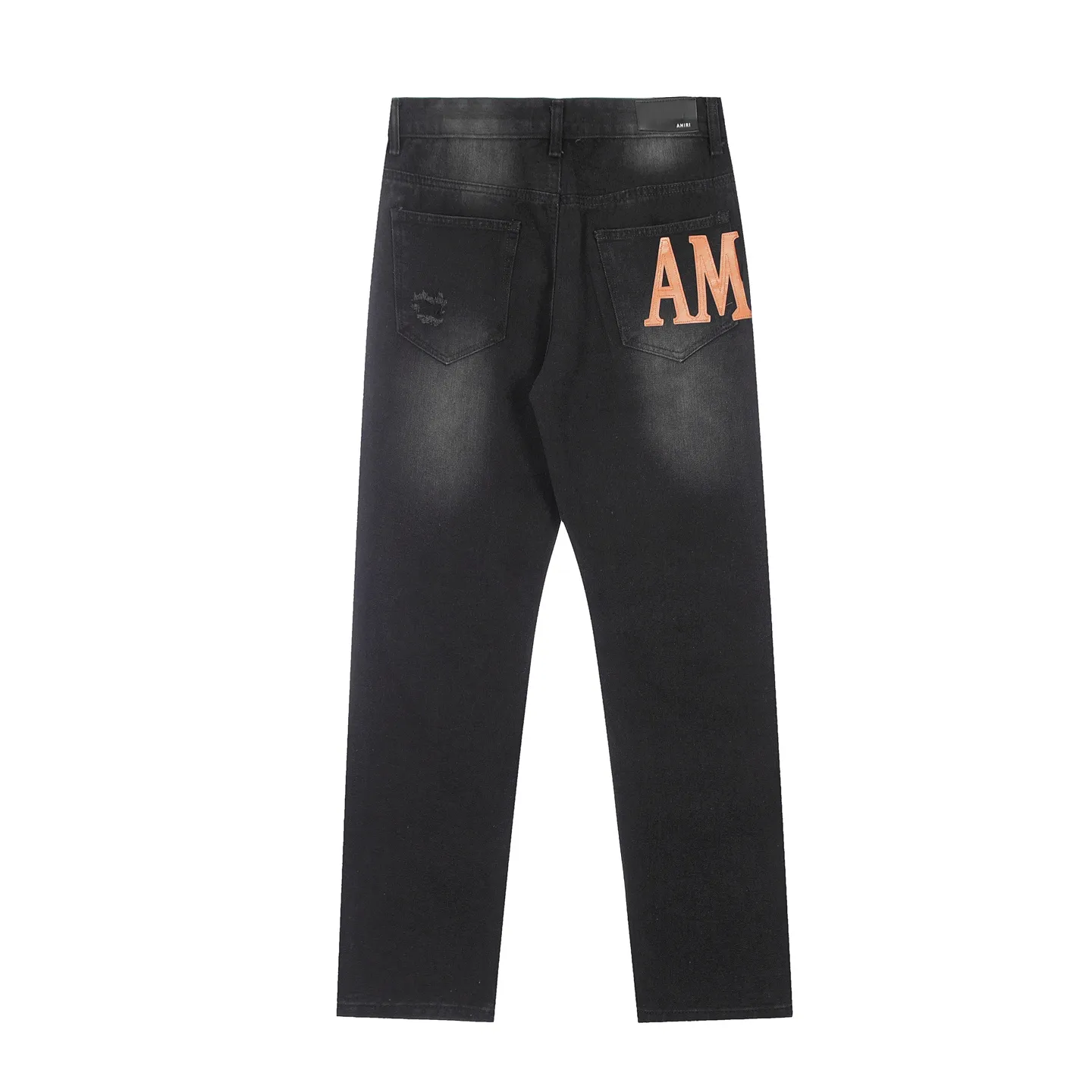 #M24 P168💰 Amiri classic letter embroidery ripped washed small-foot jeans Slim-fitting small-foot jeans Produced by a major washed factory Full of high-end sense Partial destruction of the knees with leather design Already used as a facade design Leather waist nameplate The focus of this style is not on washing, but on the shape and version of the destruction The secret lies in the craftsmanship of the master. The cost of post-processing, grinding, cutting, etc. is far beyond the cost of assembly line products. Color: Picture color Size: 30-32-34-36