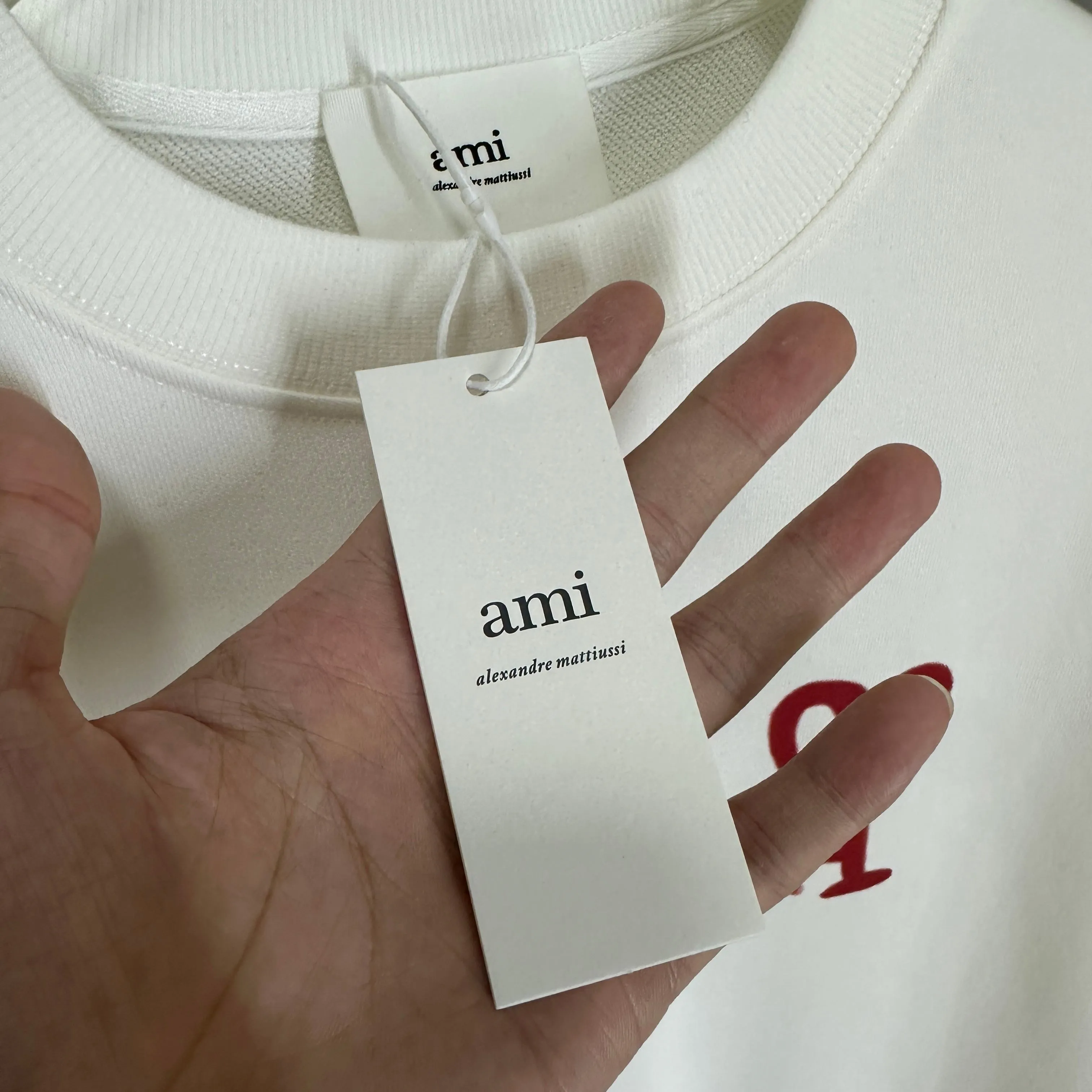 🅿️240 Ami love 2025 early autumn and winter new style classic simple love letter printing design personalized logo custom terry fabric long-sleeved T-shirt same style for men and women Color: black white Size: S (90-130 catties) M (120-150 catties) L (140-165 catties) XL (160-180 catties) XXL (180-210 pounds)