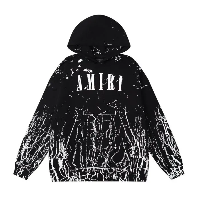 Style number: 888 P230 Fabric: 360g pure cotton terry sweatshirt AMIRI 2025 autumn and winter new logo hooded terry sweatshirt high street unisex loose classic letter jacket Color: Black White Size: S M L XL