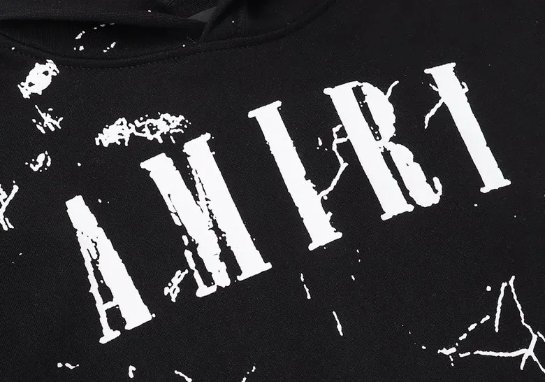Style number: 888 P230 Fabric: 360g pure cotton terry sweatshirt AMIRI 2025 autumn and winter new logo hooded terry sweatshirt high street unisex loose classic letter jacket Color: Black White Size: S M L XL