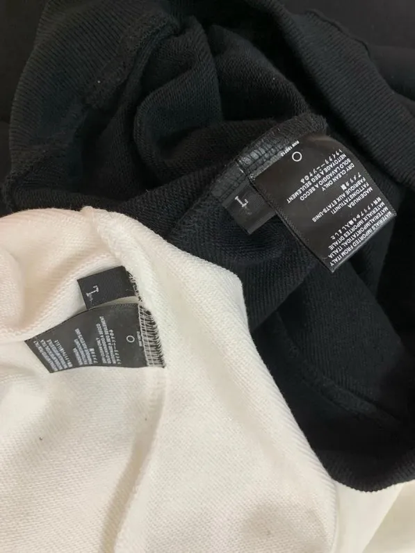 871 model P220 AMIRI real shot, sweatshirt white, black hanging shot S. M. L. XL
