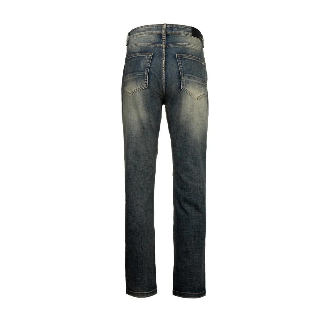 P240 AMIRI Washed and Distressed High Street Slim Jeans and Trousers - In recent years, high street has become an increasingly common word in men's clothing. High street style has also become an important direction for everyone to match. High street related items are basically inseparable from oversize or off-shoulder tops. The lower body is paired with trackpants or tight-fitting denim. In my opinion, the most representative one is perhaps the denim. Operated by Ningbo washing factory. Front and back. Cat whiskers on trouser legs to play with beautiful fading. Full of high-end feel, the knee-part destroyed design is combined with the patchwork design. It has been used as a facade design. Leather waist nameplate. Customized crotch placket hardware. Engraved molding. Style number: 1629# Size: 30 32 34 36 38