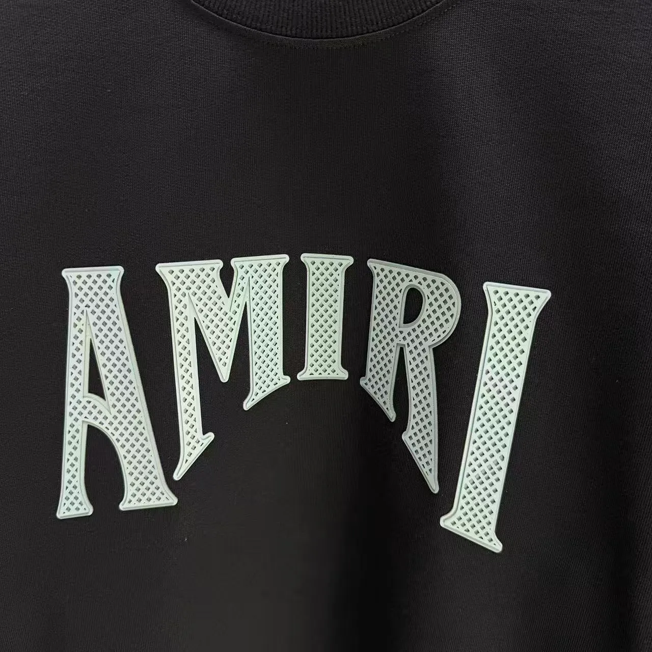 P210 AMIRI* 2025 autumn and winter new round neck sweatshirt 400g terry cotton letter logo lettering film thick plate glue Color: black white blue purple code number: S M L XL XXL