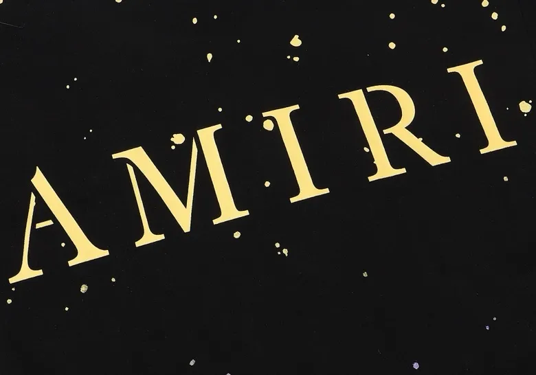 Style number: 671 P126 Fabric: 260g double yarn AMIRI 2025 spring and summer new logo round neck T-shirt high street same style for men and women loose classic letter cashew flower short sleeves Color: black printing white black printing purple code number: S M L XL