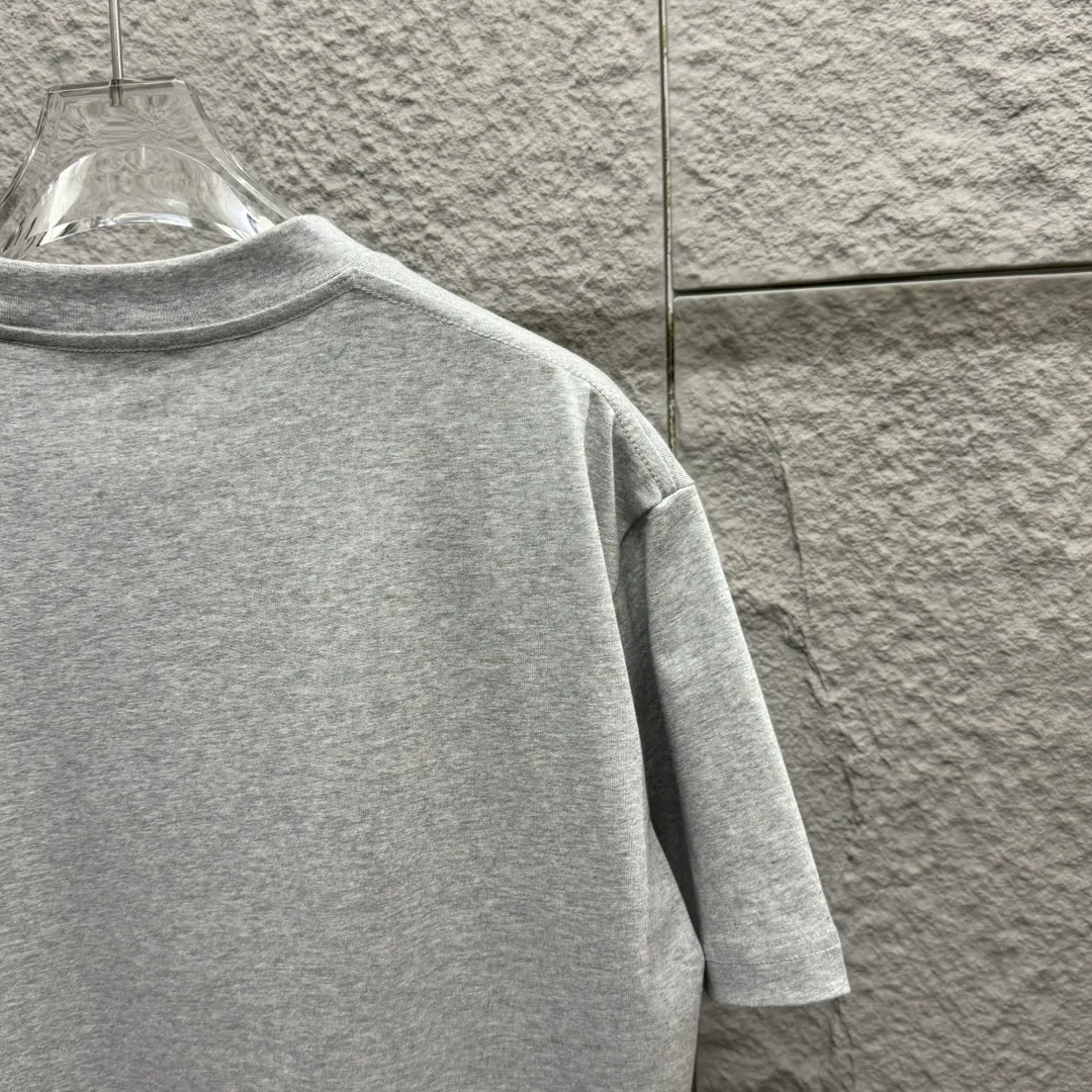 🅿️180 Ami* 2025 spring and summer new style Ami letter embroidery customized double yarn plain cotton fabric short-sleeved T-shirt for men and women Color: black white floral gray Size: S (90-130 pounds) M (120-150 pounds) L (140-165 pounds) XL (160-180 pounds) XXL (180-210 pounds)