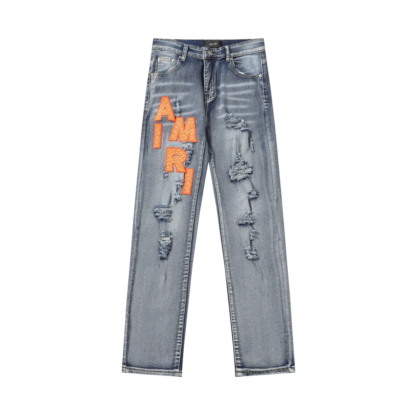 P256 Actual photo [High quality] Code: M745 Color: Picture color Size: S to XXXL AMIRI patch embroidery jeans trousers AMIRI high street basic ripped jeans trousers amiri brand jeans break the production process and cutting of the original jeans, the fabrics are softer and more comfortable Hand-sewn collar label Customized logo buttons Genuine leather brand size Pants length Waist Hips Unit cm S 98 68 100 M 99 72 104 L 100 76 108 XL 101 80 112 XXL 102 84 116 XXXL 103 88 120