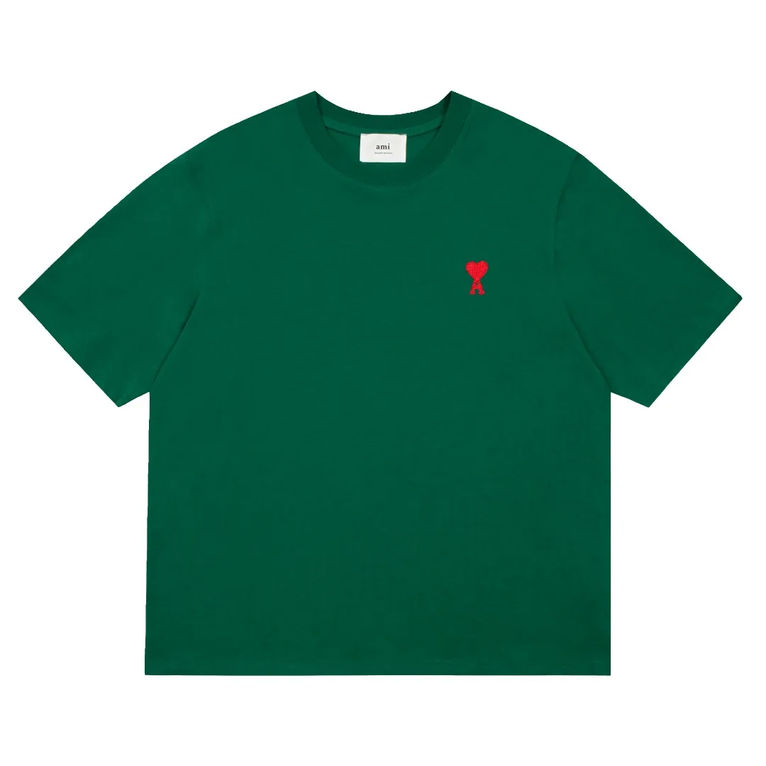Ami Amy 2024ss autumn classic small embroidered love short sleeves ✅240G Xinjiang long-staple cotton top double yarn, shrinkage rate is controlled at 2%, export-grade solid color quality, truly not easy to deform, shrink, and fade. The maximum size can be worn up to 230 pounds. There is no pressure to export to Europe and the United States. Size S-XL Color: 7 colors, white, black, gray, blue, navy, dark green, coffee