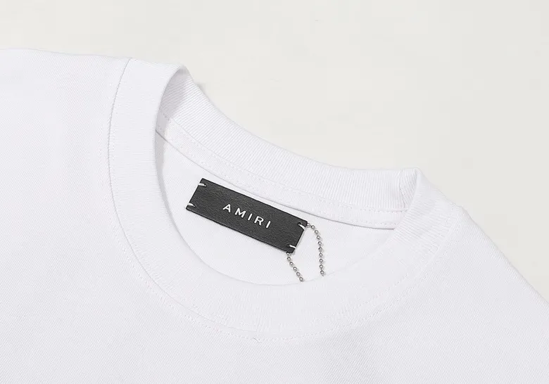 Style number: 675 P120 Fabric: 260g double yarn AMIRI 2025 spring and summer new logo round neck T-shirt high street men and women loose classic letter short sleeves Color: white black Size: S M L XL