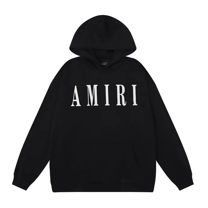 Style number: 868 P220 Fabric: 360g pure cotton terry sweatshirt AMIRI 2025 autumn and winter new logo hooded terry sweatshirt high street unisex loose classic letter jacket Color: Black White Size: S M L XL