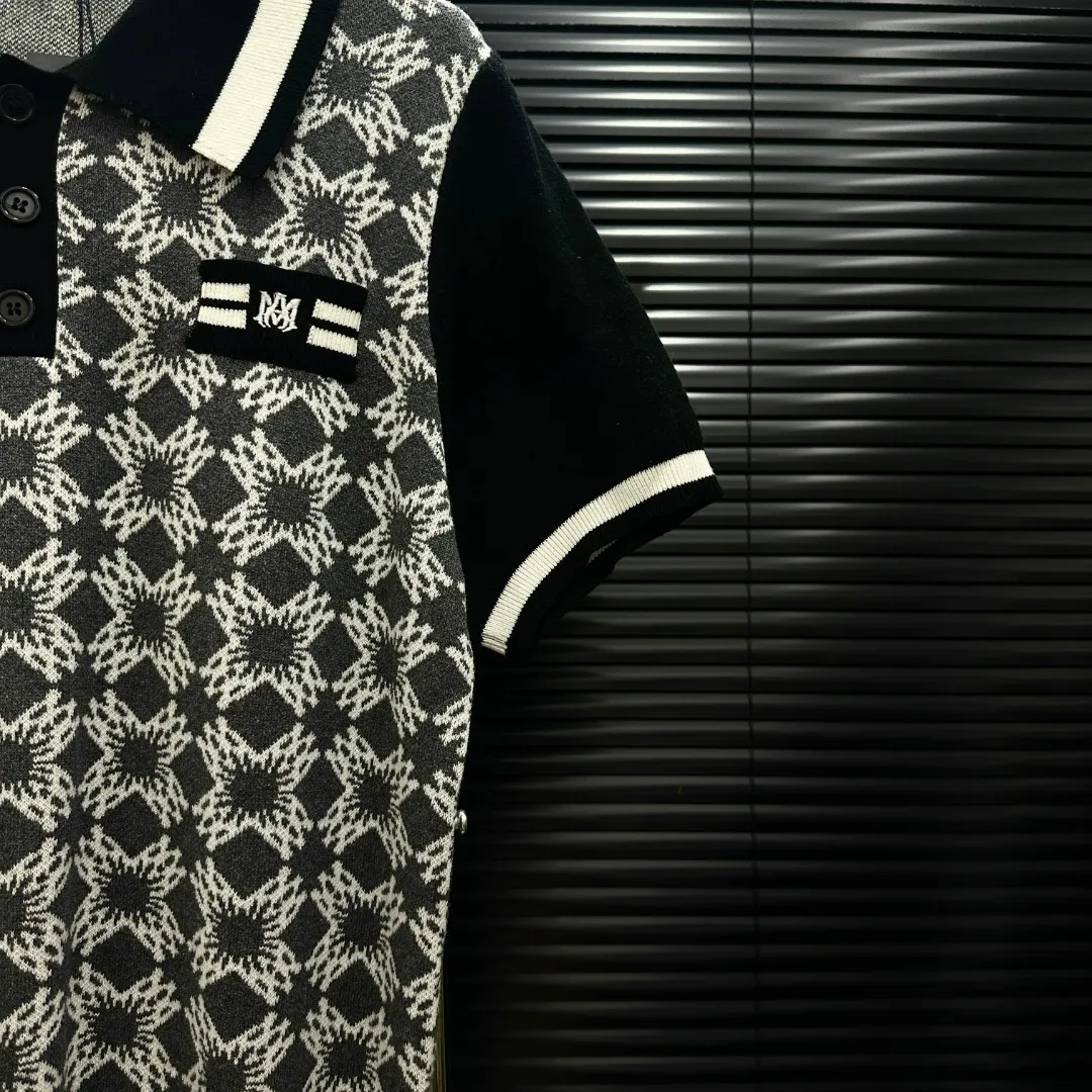 P280 Style: AMIRI full-print knitted POLO short sleeves Size: S-XXL Fabric: Wool blend Accessories: Full set of customized original accessories No gender distinction, same style for men and women