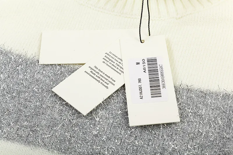 Size chart Ami Paris 2024 autumn and winter new large striped turtleneck sweater SMLXL