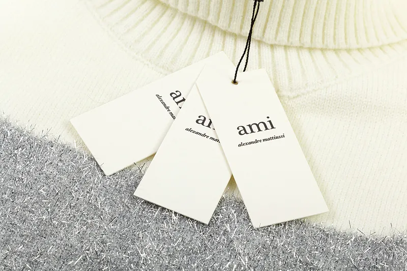 Size chart Ami Paris 2024 autumn and winter new large striped turtleneck sweater SMLXL