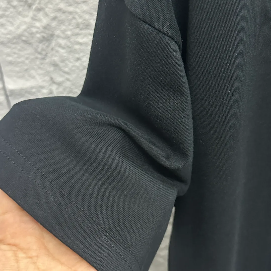 🅿️180 Ami* 2025 spring and summer new style Ami letter embroidery customized double yarn plain cotton fabric short-sleeved T-shirt for men and women Color: black white floral gray Size: S (90-130 pounds) M (120-150 pounds) L (140-165 pounds) XL (160-180 pounds) XXL (180-210 pounds)