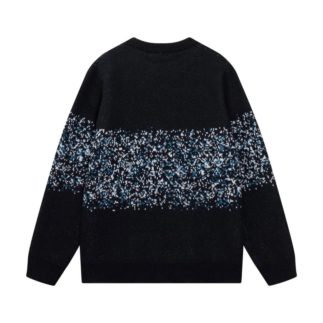 P280 AMIRI new style neckline personalized logo embroidered jacquard seahorse wool sweater Color: Brown Green Black Size: S M L XL XXL