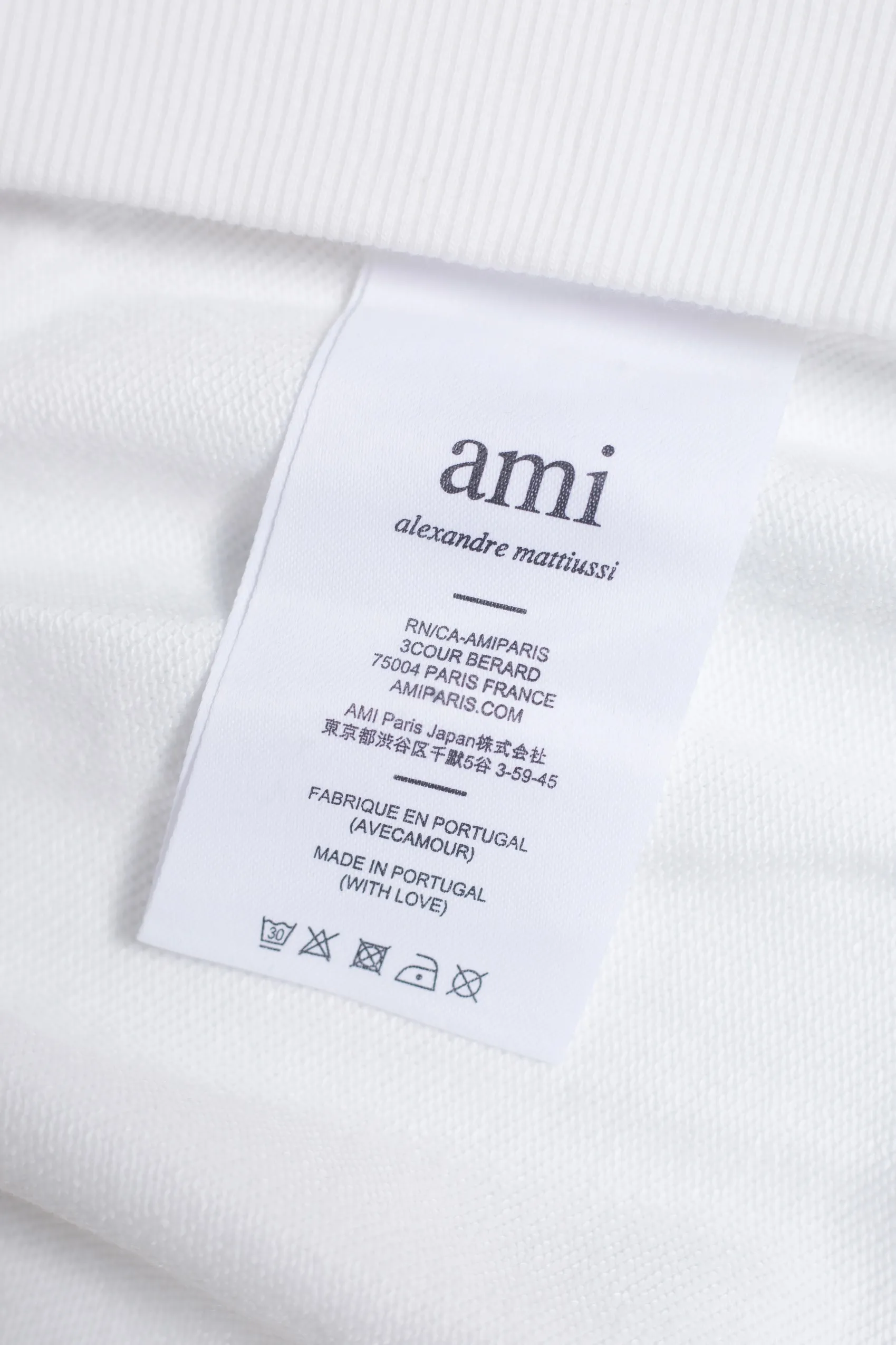 P176 AMI 25 autumn and winter new towel embroidered big heart towel embroidered raglan hooded sweatshirt, customized 360g pure cotton fabric, high version, new main wheat, washed wheat, same style for men and women, color: white, size: S-XL