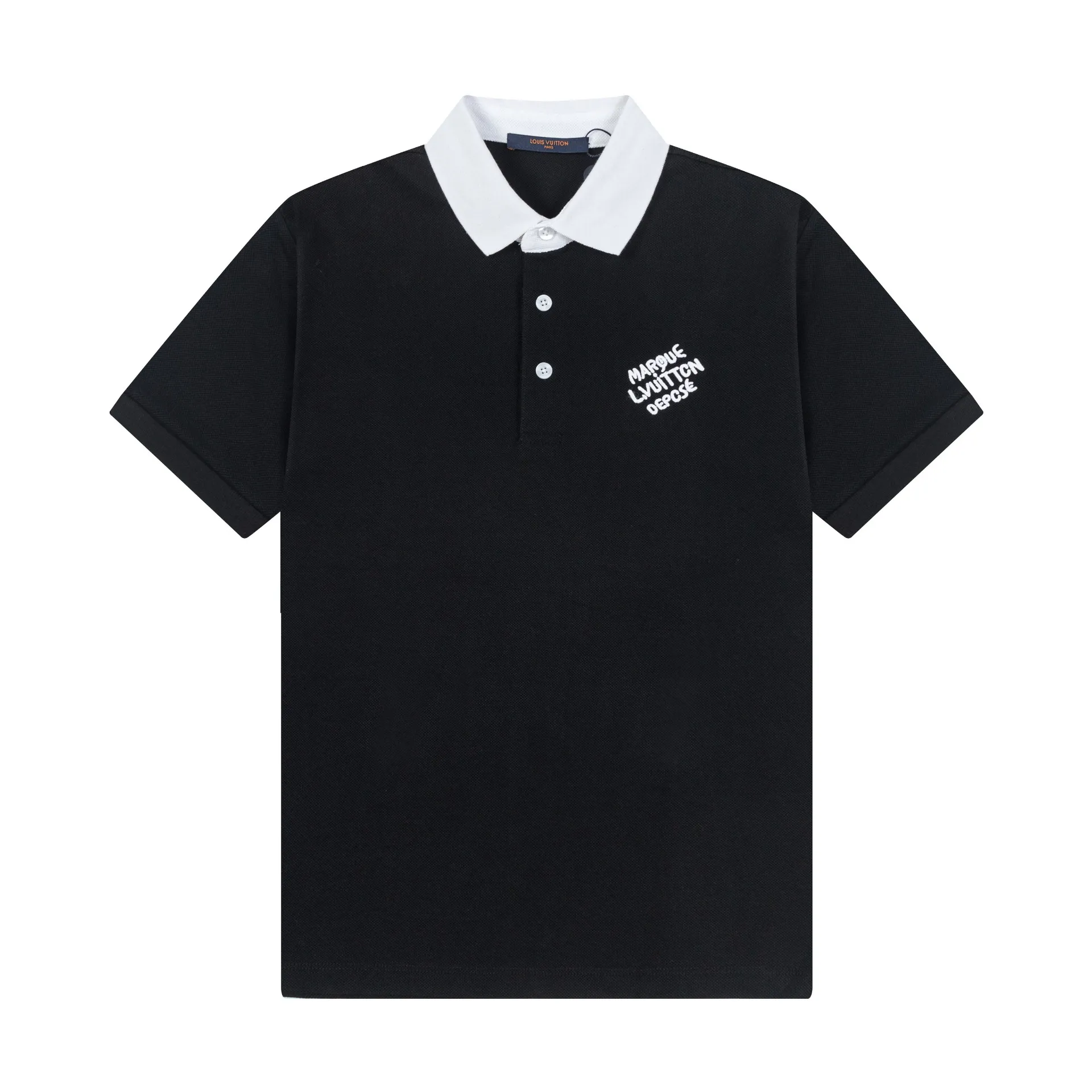 Brand: LV Weight: 270 Color: Blue Black Size: M-XXL Original customization 1:1 restoration Embroidery technology Pure cotton mercerized piqué This polo shirt is made of piqué cotton with a subtle full-width Damier jacquard texture, and the Marque L.Vuitton déposée logo embroidery lights up the sight. Pearlescent buttons add dandy style and can easily be incorporated into everyday looks.  •Regular fit •Damier jacquard pique •Marque L.Vuitton déposée embroidery on chest •Button placket at front •Pearl buttons with LV logo on top button •Ribbed collar and cuffs •100% cotton