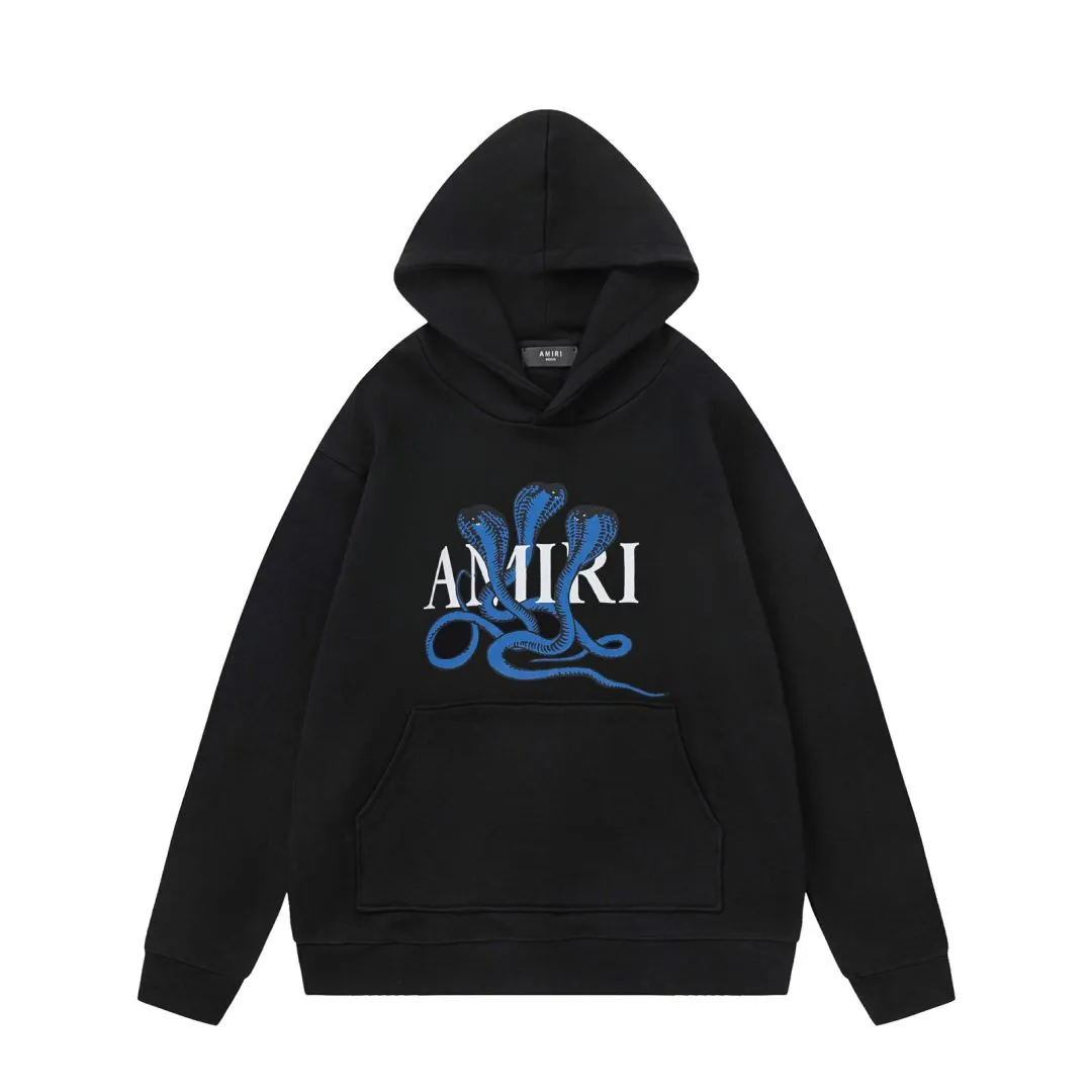 7165#P300, AMIRI cobra print LOGO, color: black and red, white and red, black and blue, size: S M L XL