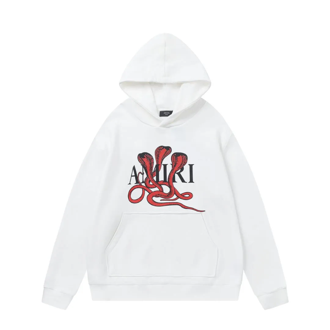 7165#P300, AMIRI cobra print LOGO, color: black and red, white and red, black and blue, size: S M L XL