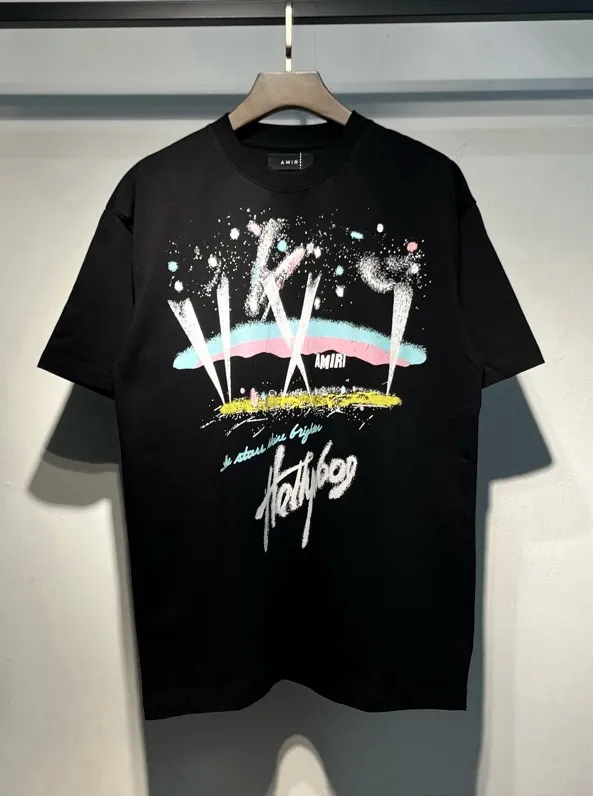 722 model P114 AMIRI real shot black hanging letters S. M. L. XL