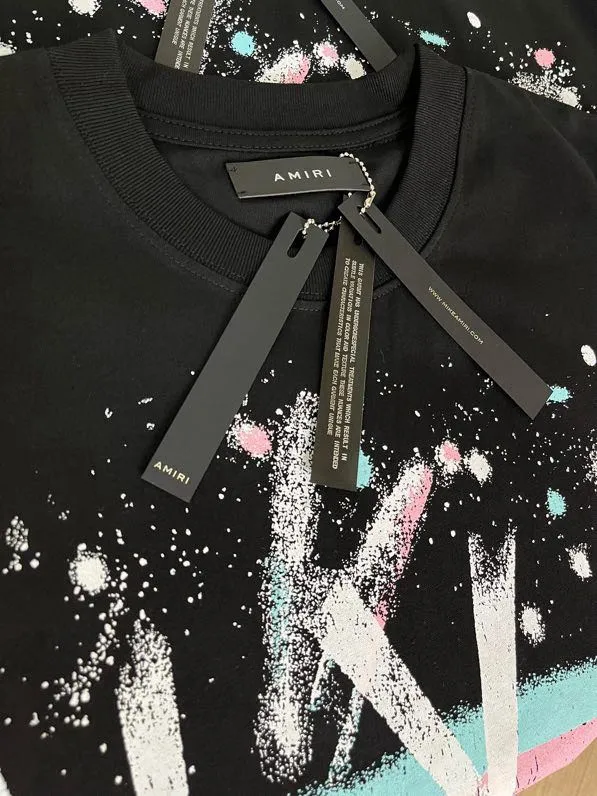 722 model P114 AMIRI real shot black hanging letters S. M. L. XL
