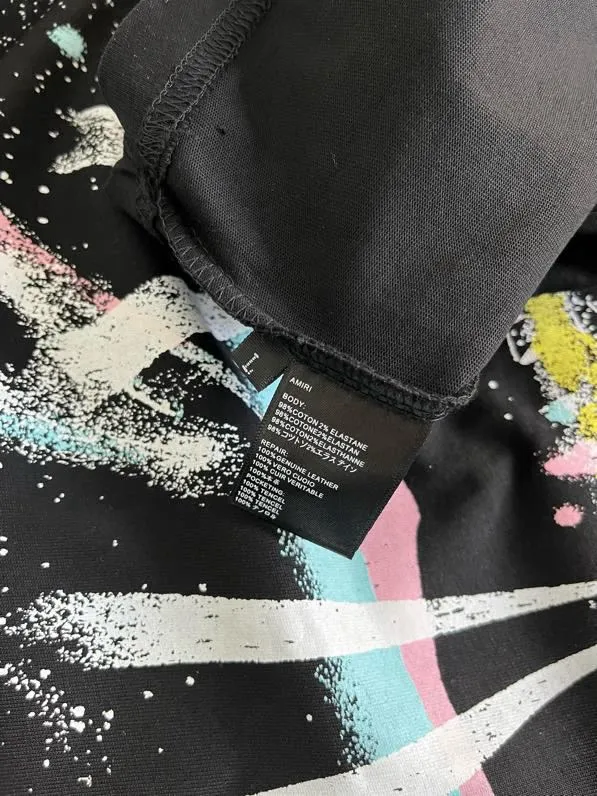 722 model P114 AMIRI real shot black hanging letters S. M. L. XL