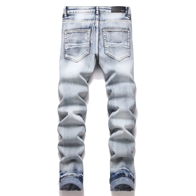 P156 Model No. Cc820 AMIRI MX1 high street jeans slim trousers FOG high street men's trend AMIRI In recent years, high street has become an increasingly frequent word in men's clothing. High street style has also become an important direction for everyone to match. Oversize is basically indispensable for high street related items. Color: black Size: m-2xl