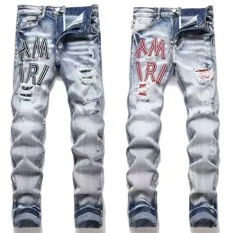 P156 Model No. Cc820 AMIRI MX1 high street jeans slim trousers FOG high street men's trend AMIRI In recent years, high street has become an increasingly frequent word in men's clothing. High street style has also become an important direction for everyone to match. Oversize is basically indispensable for high street related items. Color: black Size: m-2xl