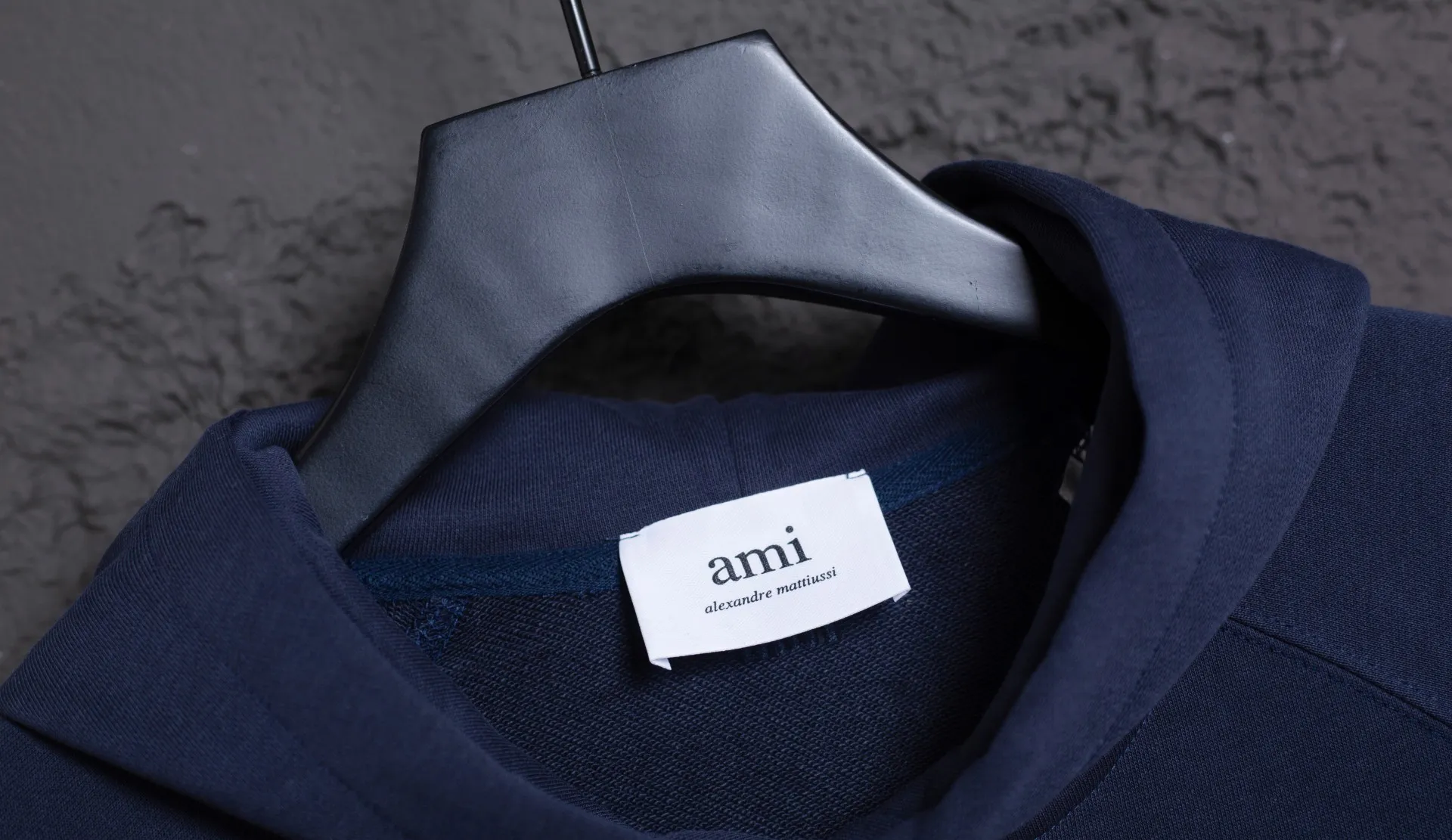 P176 AMI 25 new autumn and winter towel embroidered big heart towel embroidered raglan hooded sweatshirt, customized 360g pure cotton fabric, high version, new main wheat, washed wheat, same style for men and women, color: royal blue, size: S-XL