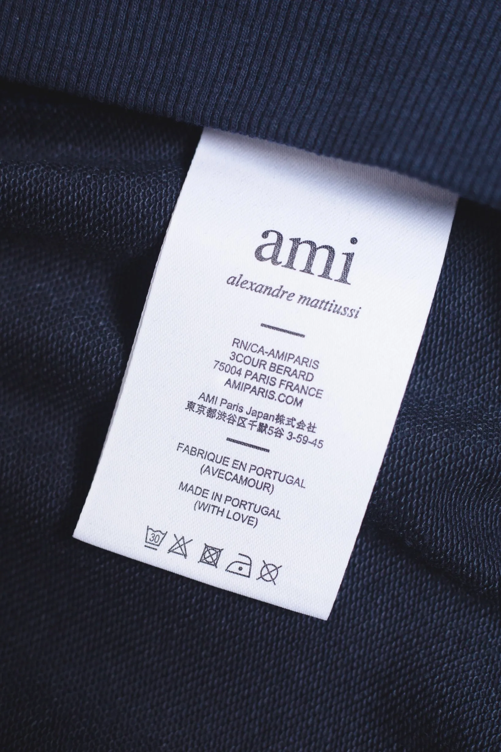 P176 AMI 25 new autumn and winter towel embroidered big heart towel embroidered raglan hooded sweatshirt, customized 360g pure cotton fabric, high version, new main wheat, washed wheat, same style for men and women, color: royal blue, size: S-XL