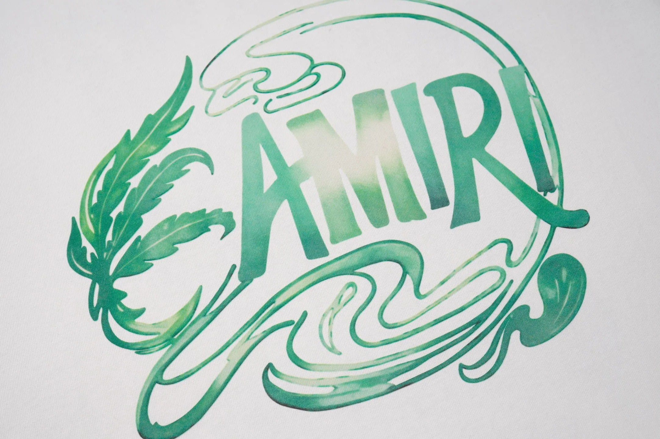 P122 879# "𝙉𝙚𝙬♈️ AMIRI" 🏖 25 spring and summer new style, short-sleeved T-shirt with white ink printing of front and rear letter logo, made of 260g 32-count dense double yarn cotton fabric, soft fabric.   Color: Black White Size: S M L XL XXL