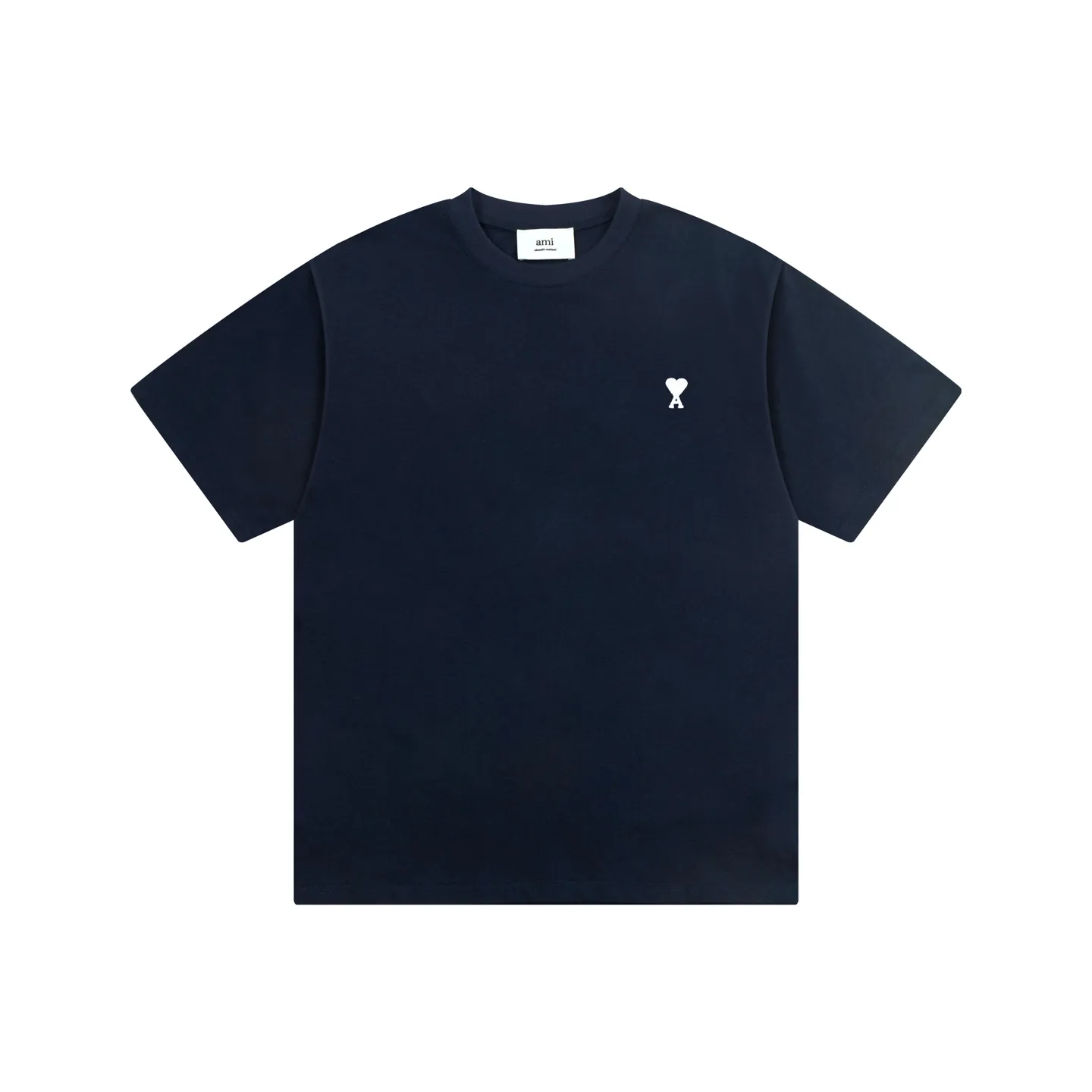 AMI PARIS 25SS new spring and summer classic white ADC small love embroidered short-sleeved T-shirt. Customized 230g double yarn pure cotton fabric matching 280G rib. New main wheat. Washable wheat QR code can be scanned. Same style for men and women. Color: black, white, Baolan, apricot, purple, gray green, coffee. Size: S-XL
