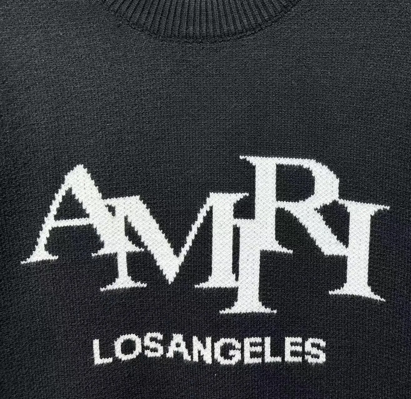P230 🎉AMIRI new autumn and winter sweater Amiri letter jacquard on the front, large back Ⓜ️Exclusive Logo jacquard Color: Green Black Royal Blue Size: S M L XL XXL