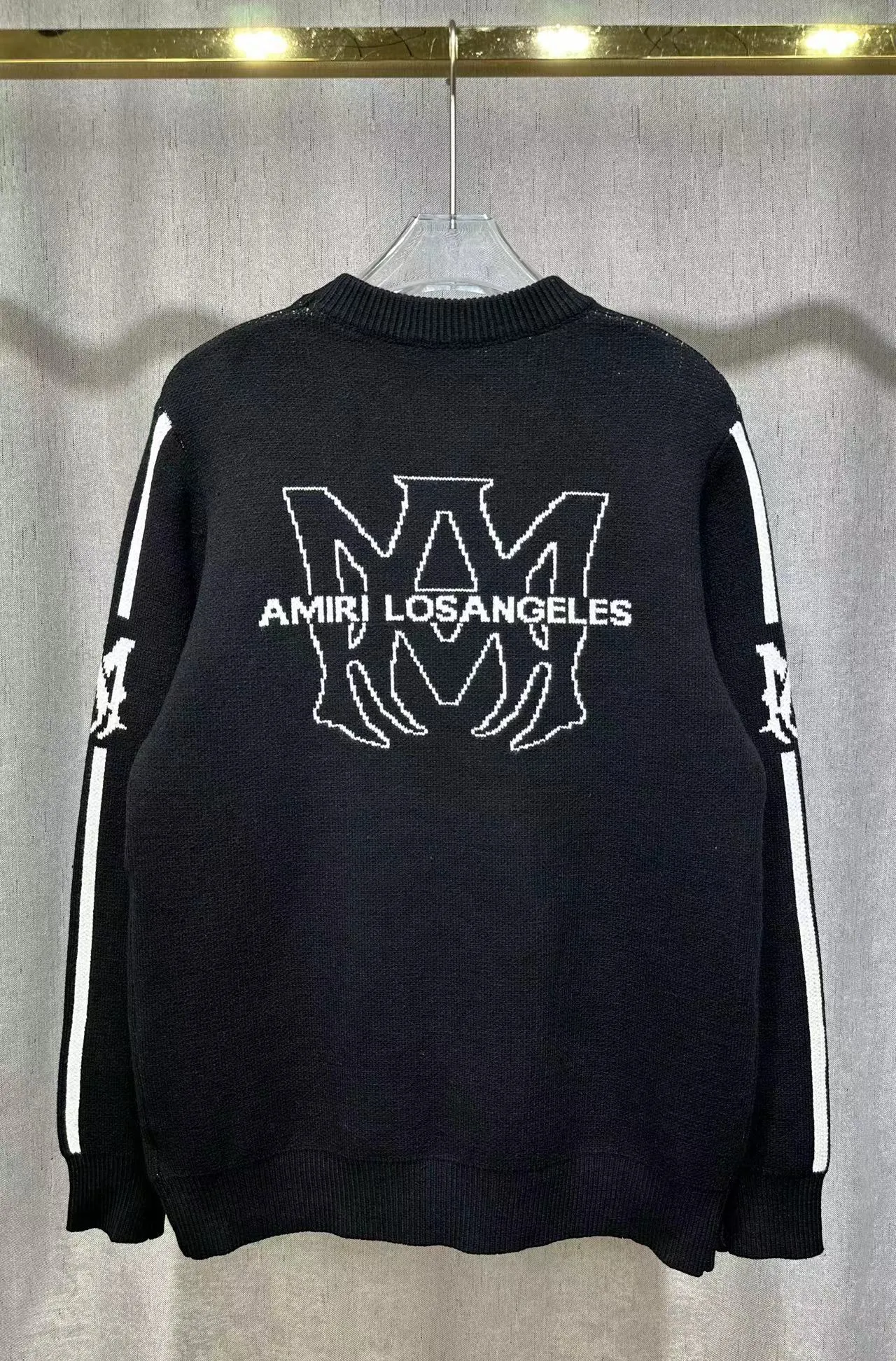 P230 🎉AMIRI new autumn and winter sweater Amiri letter jacquard on the front, large back Ⓜ️Exclusive Logo jacquard Color: Green Black Royal Blue Size: S M L XL XXL